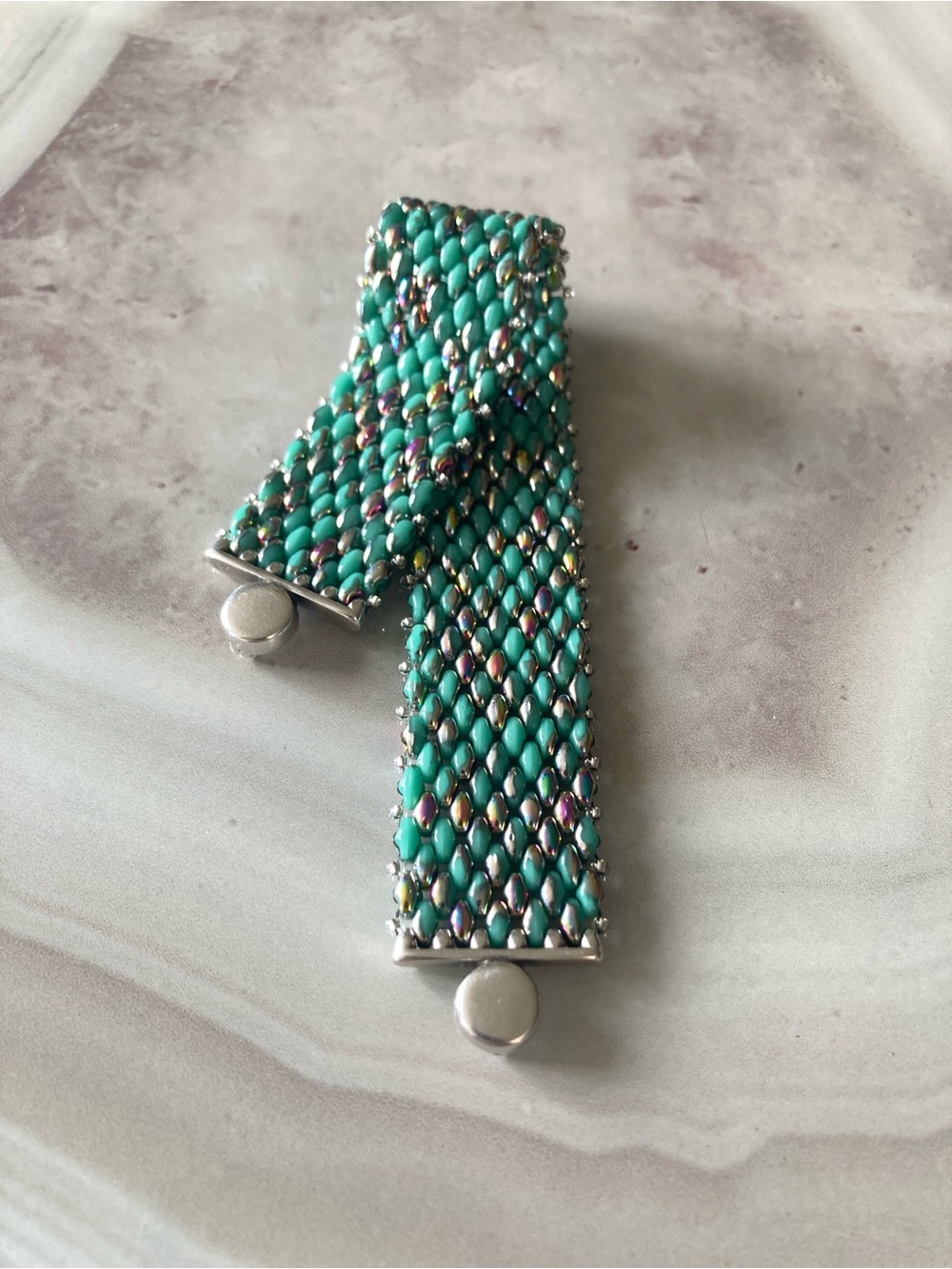 ✨Shimmering Turquoise Beaded Bracelet✨